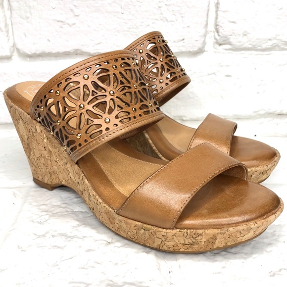 Nurture by Lamaze Shoes - Nurture leather slip on wedge sandals size 8 EUC